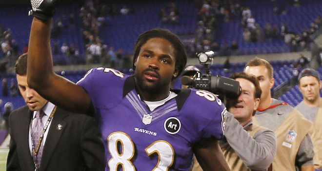 Vintage NFL Baltimore Ravens #82 Torrey Smith Reebok On-Field