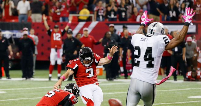 NFL: Atlanta Falcons move to 6-0 thanks to Matt Bryant's late field goal  against Oakland Raiders, NFL News