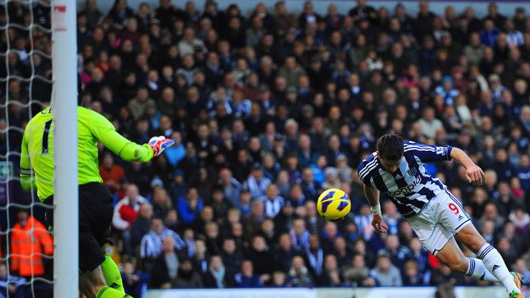 Shane Long: Heads home West Brom's opener against Chelsea