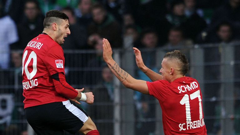 Daniel Caligiuri (l) scored the only goal of the game