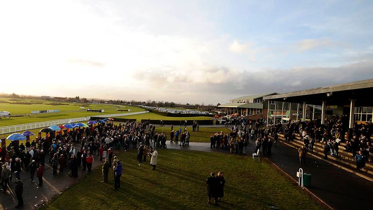 Racegoers attend the final meeting at Hereford on Sunday