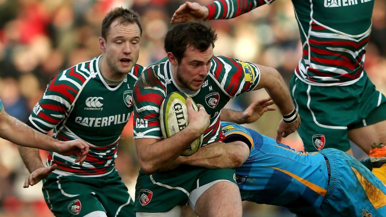 Andy Forsyth makes some hard yards for Leicester Tigers