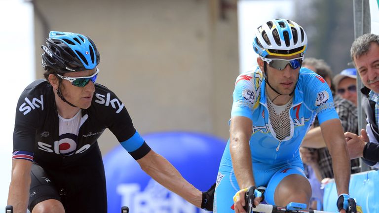 Sir Bradley Wiggins has identified Vincenzo Nibali as his main rival at the Giro d'Italia