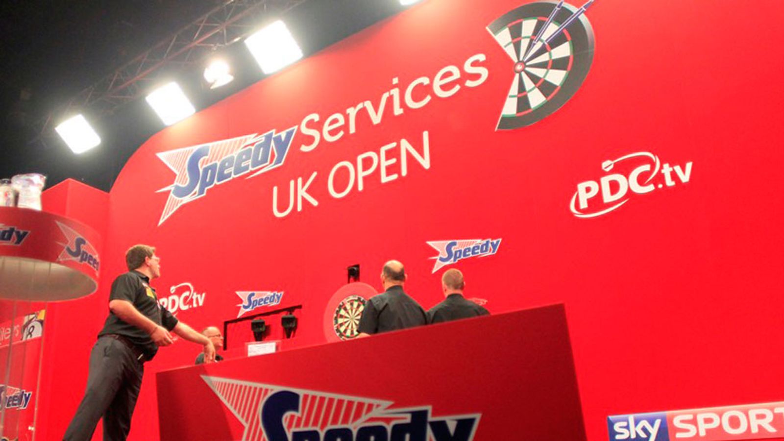 PDC UK Open Former champions Phil Taylor and James Wade in action on