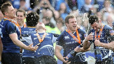 Leinster celebrate after their 24-18 win over Ulster