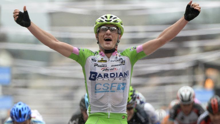 Enrico Battaglin won a reduced-bunch sprint to claim victory