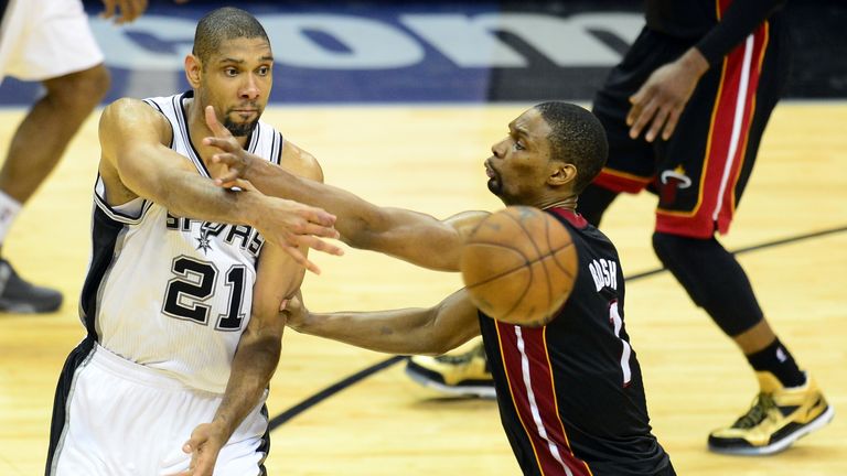 Tim Duncan (L): Has been present for all four of the Spurs&#39; previous titles