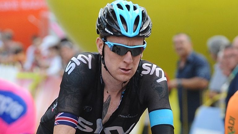 Bradley Wiggins was dropped early on the climb to Madonna di Campiglio