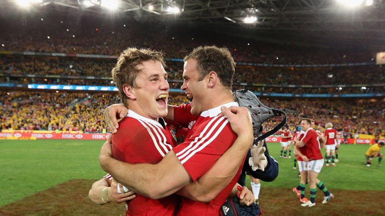 Roberts and Jonathan Davies (left) started in the centres together for that decisive third Test