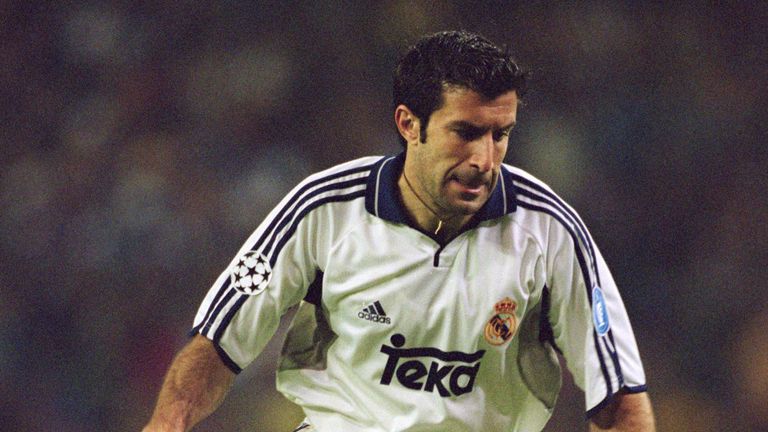 Figo joined Real Madrid for a world record fee - he broke the previous mark held by Argentina striker Hernan Crespo