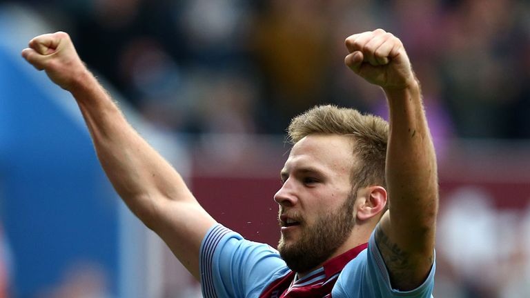 Andreas Weimann celebrates scoring the winner for Aston Villa