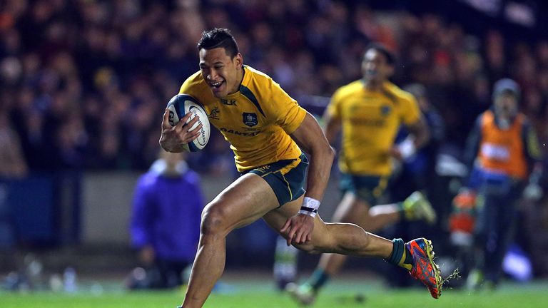 Israel Folau: Scored try for Australia in the first half