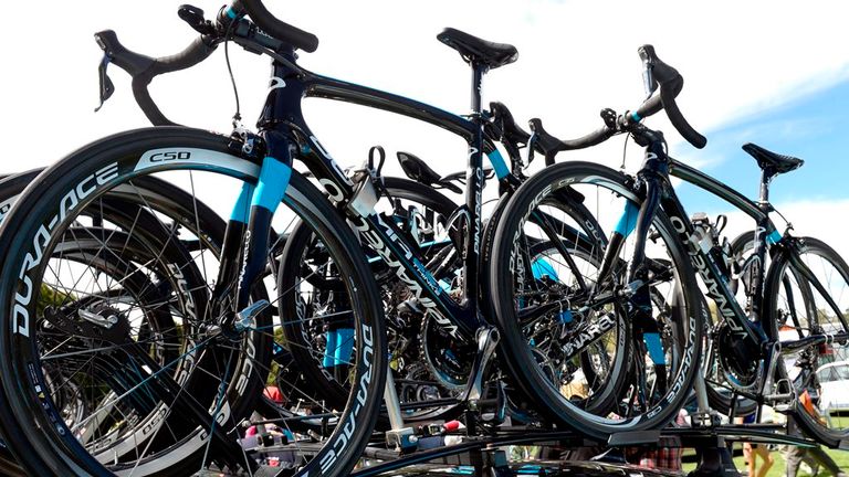 Team Sky were able to send five replacement bikes from a nearby team property
