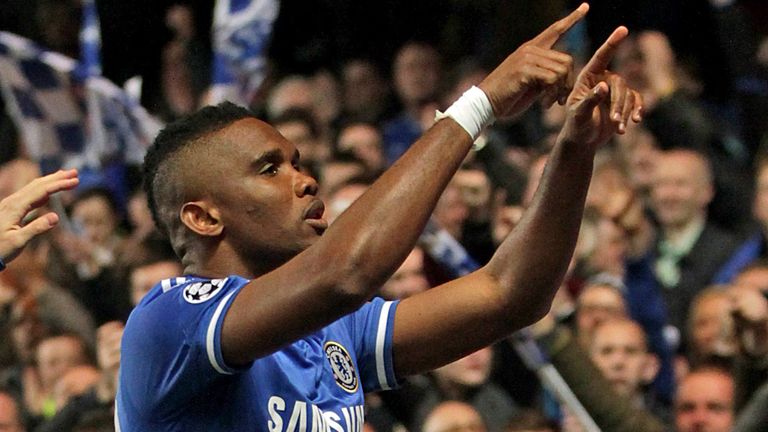 Samuel Eto'o: Celebrates netting Chelsea's opener