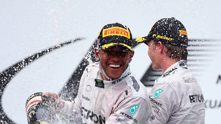 Lewis Hamilton and Nico Rosberg took Mercedes first one-two since 1955