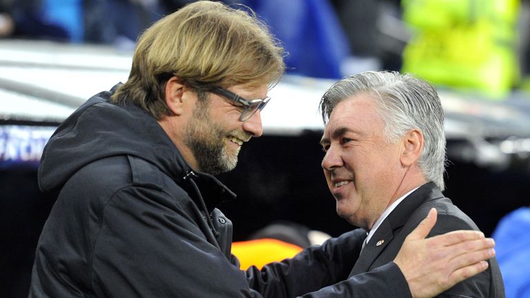 Jurgen Klopp (L) and Carlo Ancelotti (R) have a healthy respect for one another