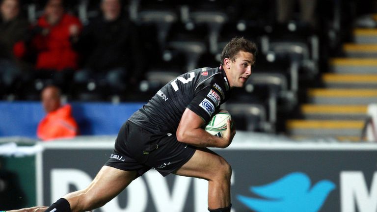 Ashley Beck: Ospreys centre touched down once in each half