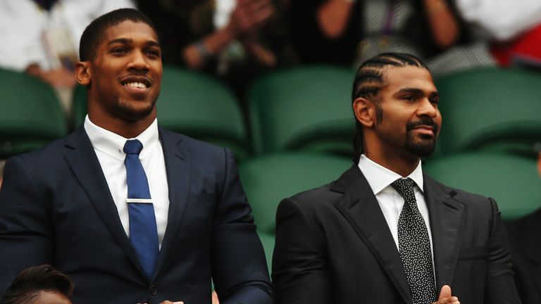 David Haye (right): Open to fighting Joshua (left)