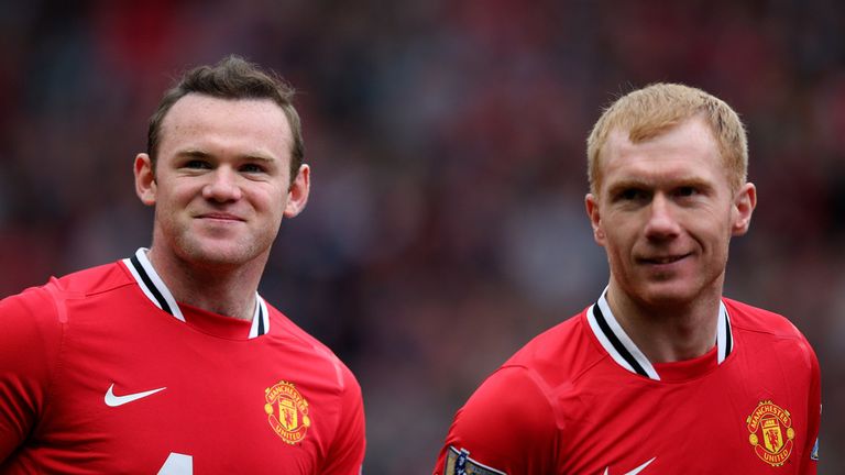 Wayne Rooney says he has watched how Paul Scholes played in midfield