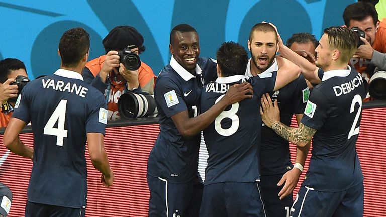 France were aided by goal-line technology for their second goal against Honduras