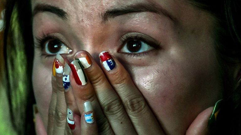 Fans during a public viewing event in Rio
