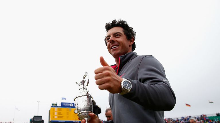 Rory McIlroy celebrated Open victory at Royal Liverpool in 2014
