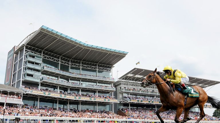 Farraaj wins the John Smith's Cup in front of packed stands at York.