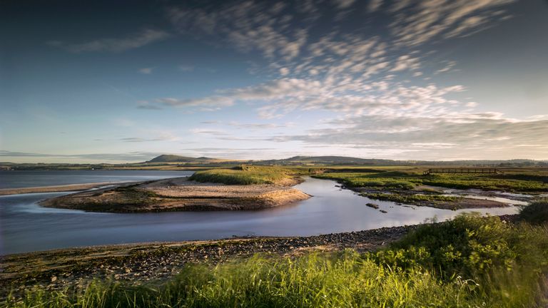 The view towards Largo and Largo Law from near Ruddons Point, on the route of the Fife Coastal Path, Largo Bay, East Neuk of Fife