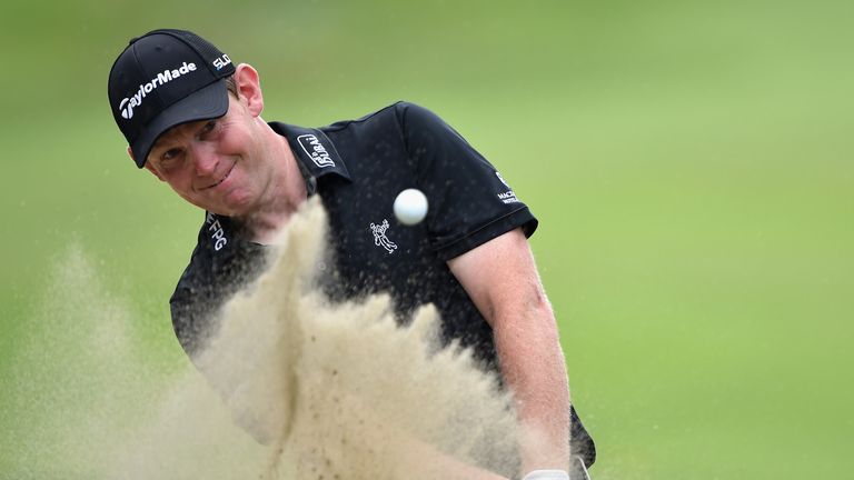Stephen Gallacher plays a shot during the final round of the Italian Open.