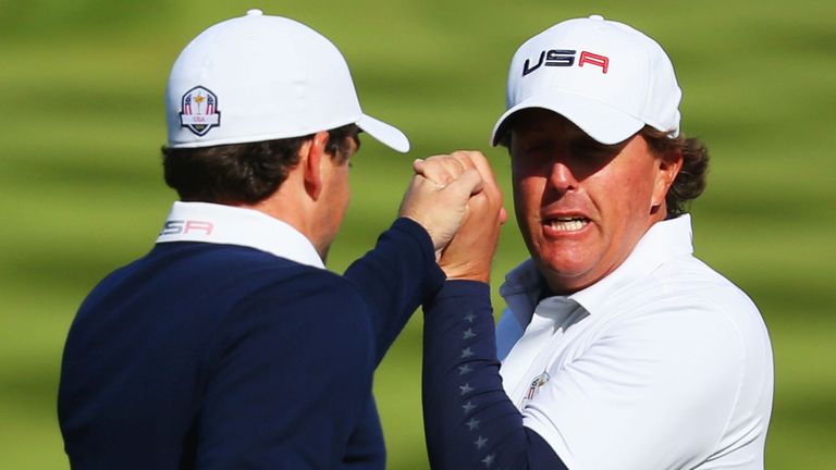 Bradley and Mickelson: sat out Saturday at Gleneagles