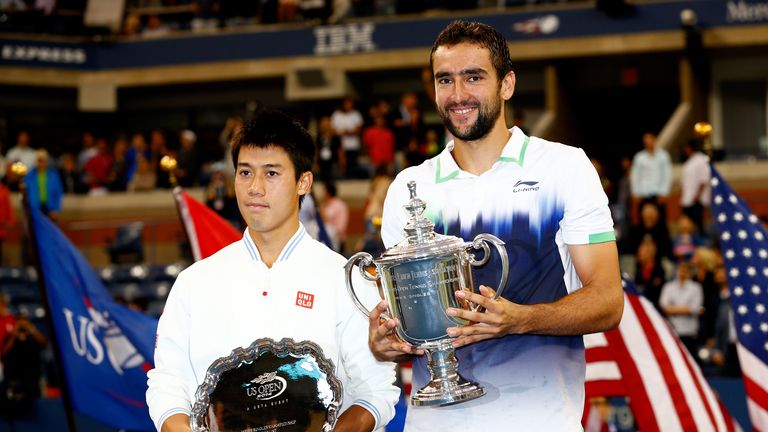 Marin Cilic (R) And Kei NIshikori: Played in historic final at the US Open