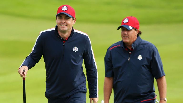 Phil Mickelson and Keegan Bradley: Old friends practice together at Gleneagles