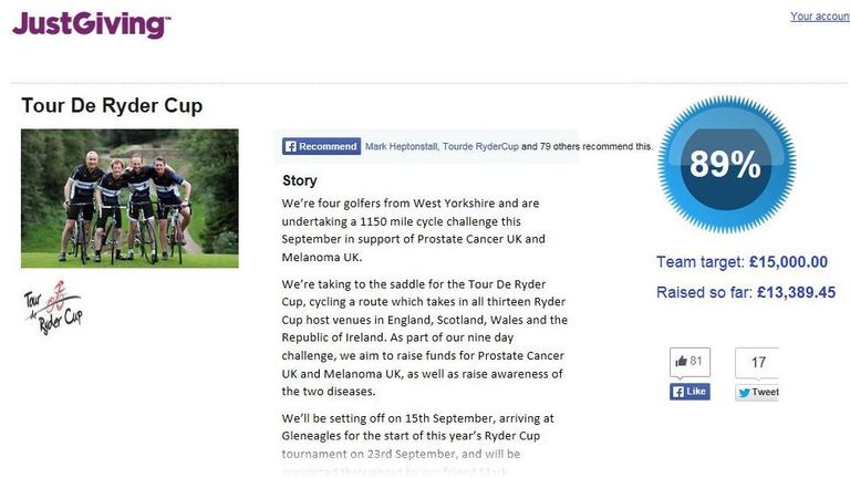 Just Giving - Tour de Ryder Cup
