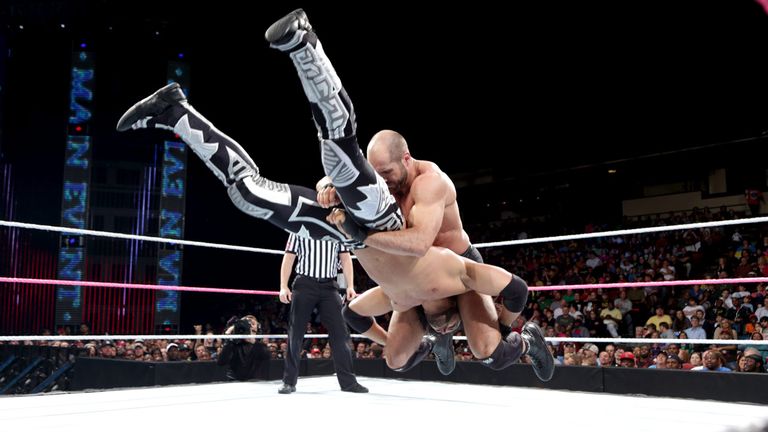 Cesaro administers the Neutralizer on Justin Gabriel