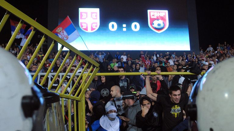 The match was abandoned with the scoreline goalless