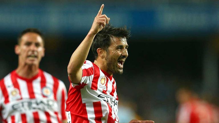 David Villa: Celebrates scoring for Melbourne City