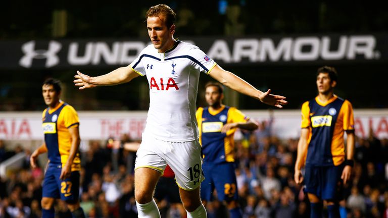 Kane: Celebrates the home team's fourth of the night