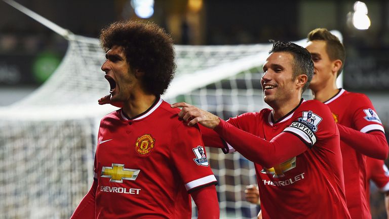 Marouane Fellaini finally scored his first goal for Manchester United