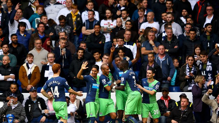 Ameobi: Mobbed by team-mates after equaliser