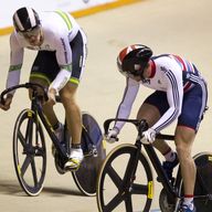 Jason Kenny lost 2-0 in the men's individual sprint final to Matthew Glaetzer