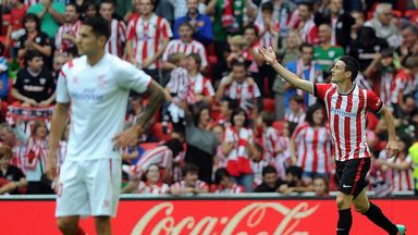 Aritz Aduriz: Celebrates his goal for Bilbao