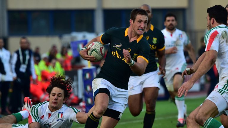 Johan Goosen on the charge for South Africa