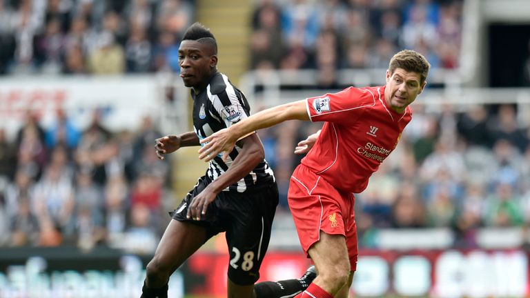 Ameobi and Gerrard: Tangle on Tyneside