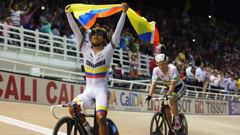 Edwin Avila won the world points race in his home city of Cali