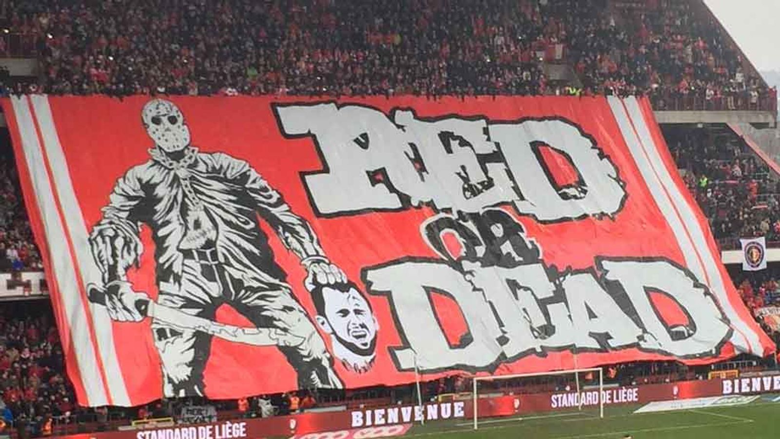 Standard Liege fans spark outrage in Belgium over 'beheading' banner