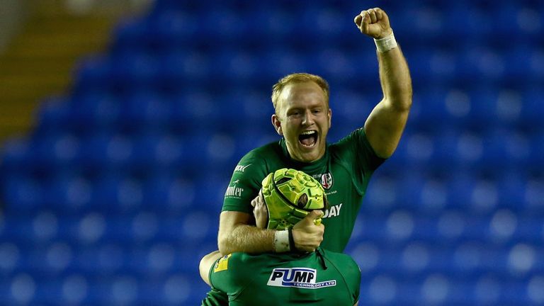 Shane Geraghty: Celebrates his winning drop goal for London Irish