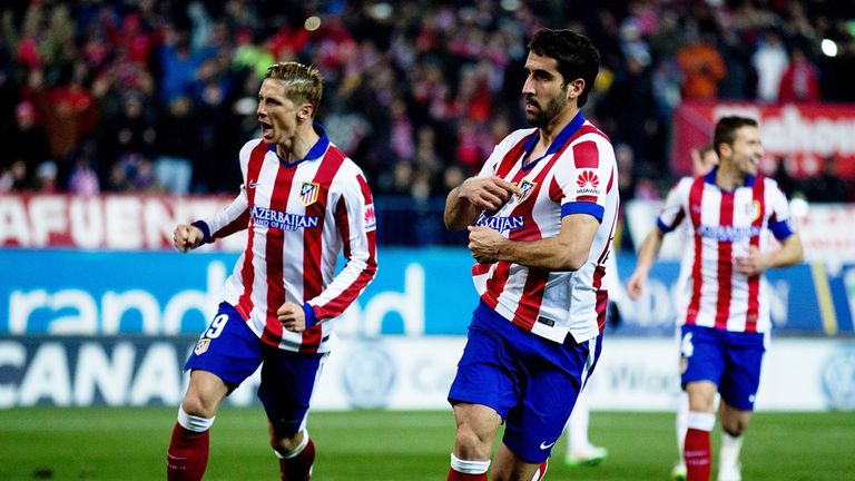Raul Garcia celebrates scoring in the 2-0 Copa del Rey win last month