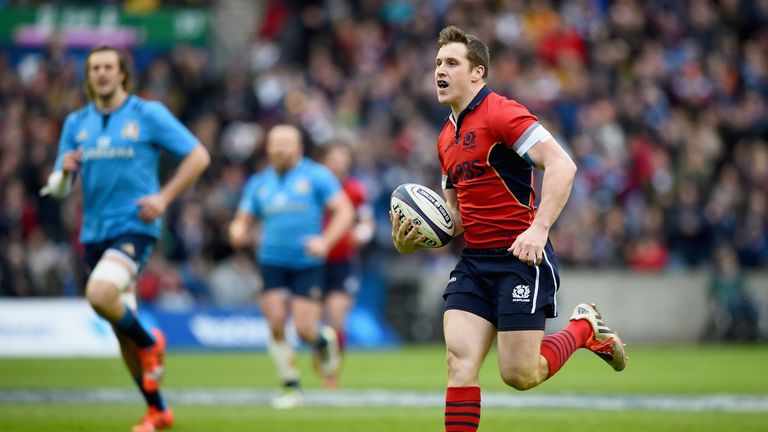 Mark Bennett of Scotland scored a first-half try