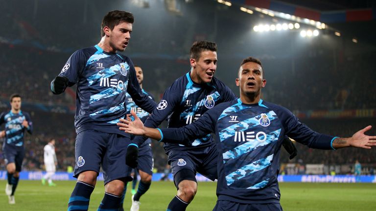Danilo celebrates Porto's equaliser