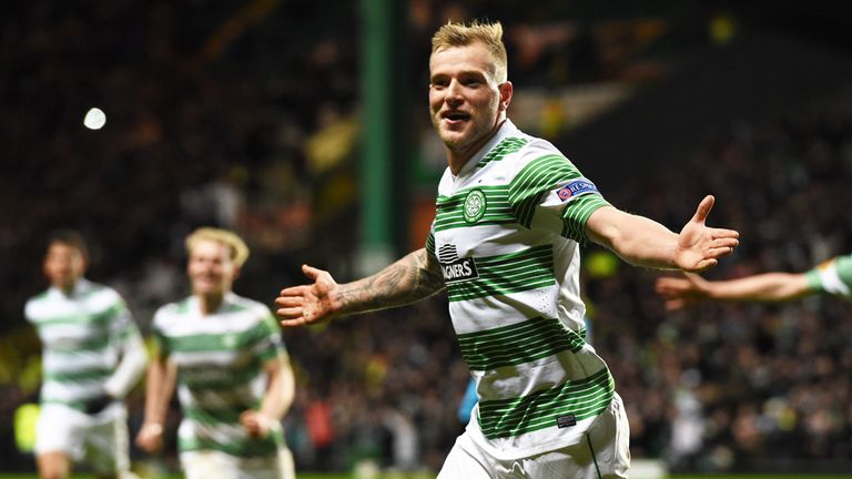 John Guidetti: Celebrates scoring Celtic's third goal